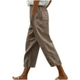 thumbnail image 1 of Mgmyaa Women's Capri Pants Summer Wide Leg High Waisted Pants Drawstring Casual Trousers with Pockets, 1 of 5