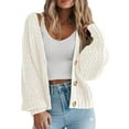 thumbnail image 1 of Mgmyaa Women's Cardigan Sweater Button Front Long Sleeve Open Front Knit Top Fall Winter Soft Warm Outerwear, 1 of 5
