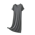 thumbnail image 1 of Mgmyaa Women's Casaul Dress V-Neck T-Shirt Dress Short Sleeve Lounge Loose Casual Summer Tunic Midi Dress, 1 of 5