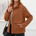 thumbnail image 1 of Mgmyaa Women's Casual Cropped Shacket Lapel Long Sleeve Button Down Jacket Fleece Fall Winter Coat with Pockets, 1 of 8
