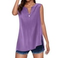 thumbnail image 1 of Mgmyaa Women's Casual Tank Tops Summer Sleeveless V Neck Split Hem Shirt Tops, 1 of 4