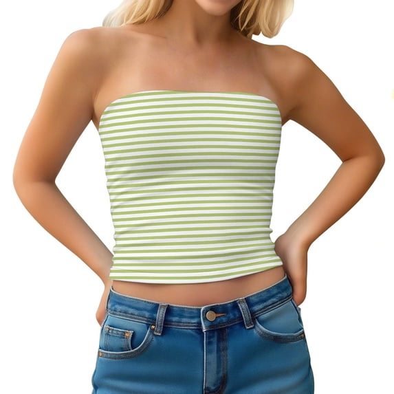 Mgmyaa Women's Casual Tube Top Square Neckline Pull-On Stretchable Skinny Solid Color for Casual