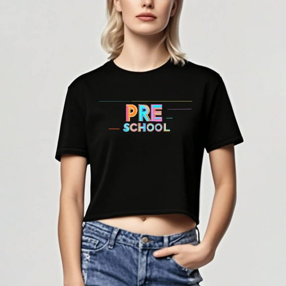 Mgmyaa Women's Cropped Graphic Tees Printed Short Sleeve Crew Neck T-Shirt Tops