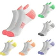 thumbnail image 1 of Mgmyaa Women's Cushioned Breathable Low Cut Athletic Ankle Socks Colorblock Design for Running Pack of 5, 1 of 7