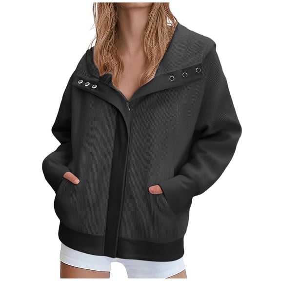 Mgmyaa Women's Fleece Hooded Athletic Jacket Casual Loose Fit Long Sleeve Sportswear Outerwear Fall Winter Sweatshirt