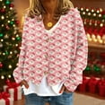 thumbnail image 1 of Mgmyaa Women's Fleece Lined Cardigan Jacket with Christmas Print, Cozy Long Sleeve Button Front Outerwear for Casual Winter Wear, 1 of 5