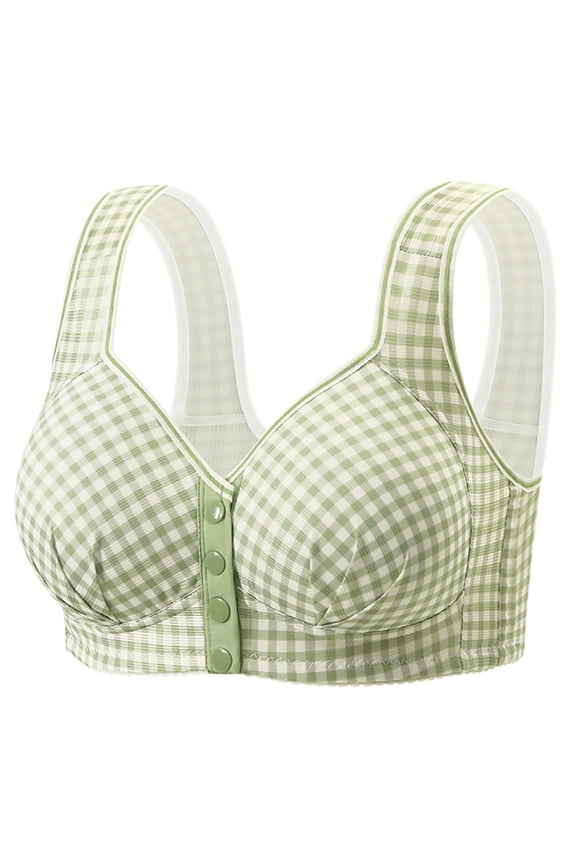 Women's Front Closure T-Shirt Bra Without Underwire Seamless Ice Silk Gathered Breathable Adjustable Plus Size Regular Fit Snap Closure Standard Straps Soft Solid Color Daily Bra