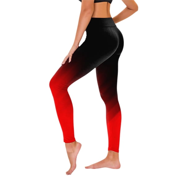 Mgmyaa Women's Gradient Print Yoga Leggings Adjustable Waist Stretchable Full Length