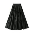thumbnail image 1 of Mgmyaa Women's High Waisted A-Line Midi Skirt Solid Color Flowy Casual Skirt Vintage Style Elegant Skirt, 1 of 6