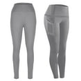 thumbnail image 1 of Mgmyaa Women's High Waisted Yoga Leggings with Pockets Tummy Control Workout Athletic Running Yoga Pants, Gray S, 1 of 5