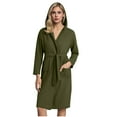 thumbnail image 1 of Mgmyaa Women's Hooded Long Sleeve Bathrobe Soft Plush Fleece Robe with Pockets Shawl Collar Bandage Tie Lounge Home Wear Cover Up, 1 of 6