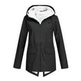 thumbnail image 1 of Mgmyaa Women's Hooded Waterproof Rain Jacket Windproof Fleece Lined Outdoor Winter Parka, 1 of 6