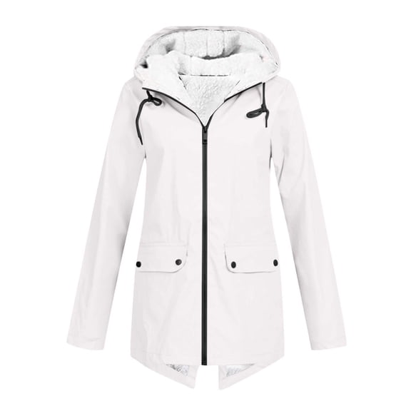Mgmyaa Women's Hooded Waterproof Rain Jacket Windproof Fleece Lined Outdoor Winter Parka