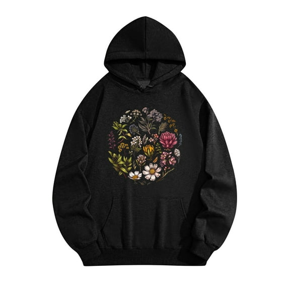 Mgmyaa Women's Hoodies Unisex Casual Loose Fit Printed Sweatshirts Long Sleeve Pocket Pullover Tops