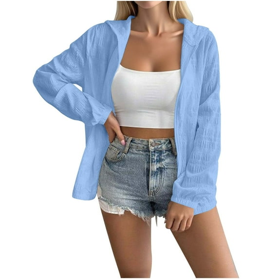Mgmyaa Women's Jacket Fall Long Sleeve Hoodie Fashion Lightweight Full Zip Up Hooded Jackets