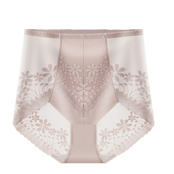Mgmyaa Women's Lace Abdomen Mid-rise Waist and Hip Lift Comfortable Body Breathable Underwear Briefs