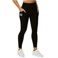 thumbnail image 1 of Mgmyaa Women's Leggings with Pockets Tummy Control Workout High Waisted Athletic Running 7/8 Ultra Soft Gym Yoga Ankle Pants, Black M, 1 of 6