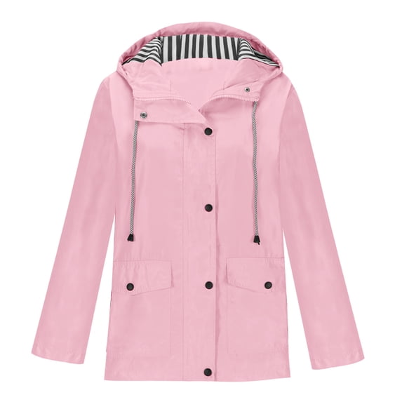 Mgmyaa Women's Lightweight Rain Jacket Hooded Waterproof Windproof Outdoor Raincoat for Hiking Travel and Daily Commute
