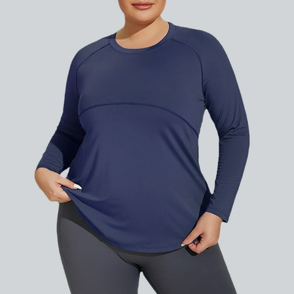 Mgmyaa Women's Long Sleeve Active Workout Top Breathable Hiking Fitness Shirt Moisture Wicking Performance Gym Apparel