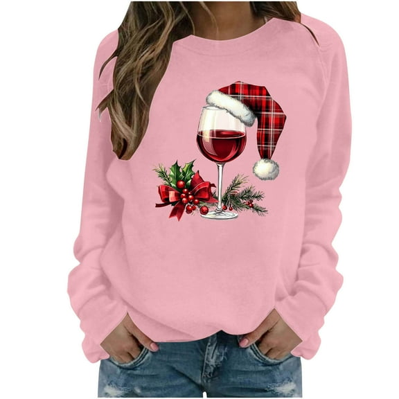 Mgmyaa Women's Loose Fit Long Sleeve Printed Sweatshirt Tops with Round Neck for Casual Holiday Fashion Wear Apparel