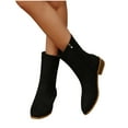 thumbnail image 1 of Mgmyaa Women's Mid-Calf Boots Comfortable Casual Zip-Up Round Toe Medium Heel Boots, 1 of 9