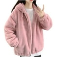 thumbnail image 1 of Mgmyaa Women's Mid Length Fleece Hooded Coat Warm Thick Lined Winter Jacket Zipper Front Casual Style Quilted Design For Cold Weather Outerwear Full Coverage, 1 of 5
