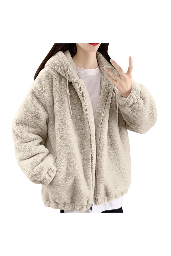 Women's Mid Length Fleece Hooded Coat Warm Thick Lined Winter Jacket Zipper Front Casual Style Quilted Design For Cold Weather Outerwear Full Coverage