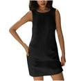 thumbnail image 1 of Mgmyaa Women's Mini Tank Dresses Summer Sleeveless Crew Neck Loose Open Back Beach Dress Low Back T-Shirts Dress, 1 of 7