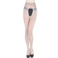thumbnail image 1 of Mgmyaa Women's Open Crotch Body Stockings Sheer Pantyhose Stretchy Comfort Bodysuit Tights, 1 of 2