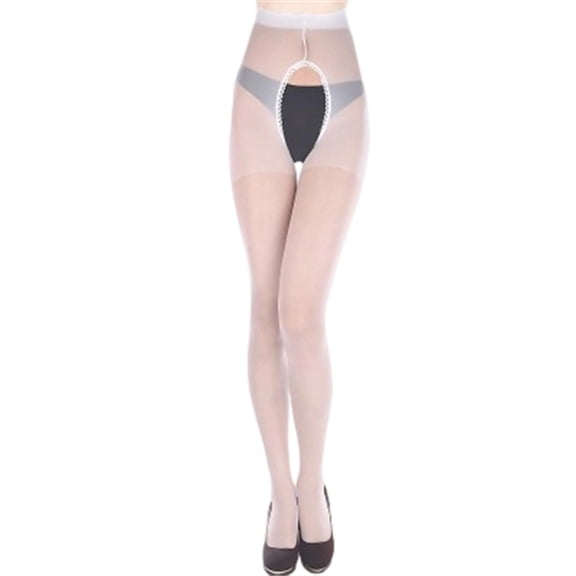 Mgmyaa Women's Open Crotch Body Stockings Sheer Pantyhose Stretchy Comfort Bodysuit Tights