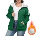 thumbnail image 1 of Mgmyaa Women's Oversized Fleece Hoodie Long Sleeve Plush Lined Zip Up Sweatshirt, 1 of 5