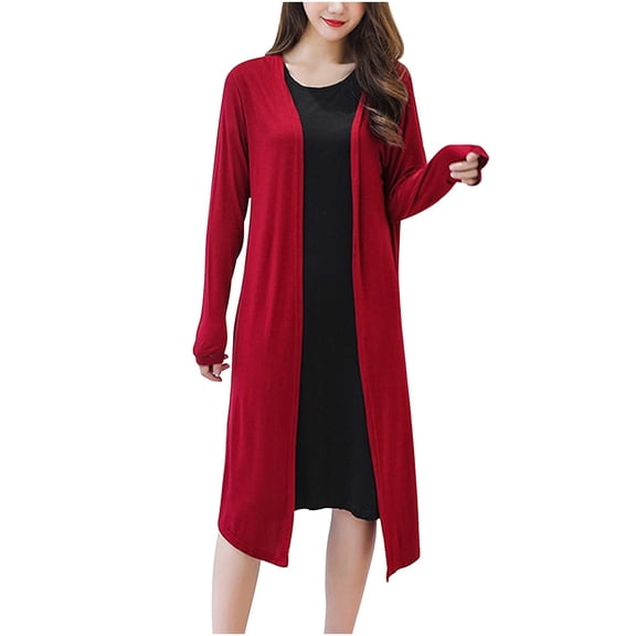 Mgmyaa Women's Oversized Long Jacket Open Front Long Sleeve Casual Cover Up Relaxed Fit Cardigan