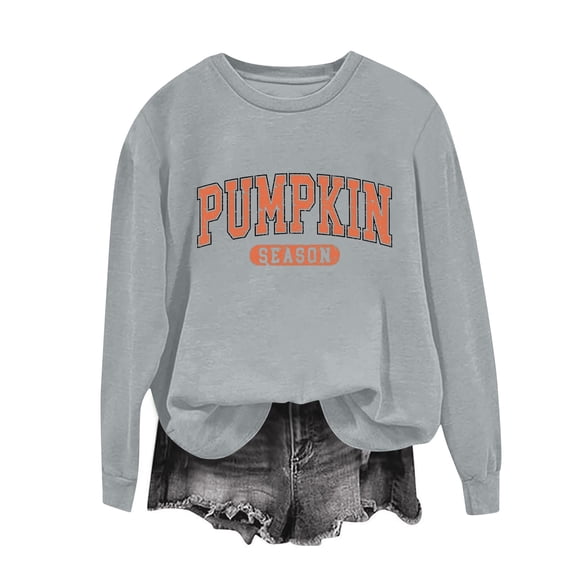 Mgmyaa Women's Oversized Pumpkin Print Sweatshirt Long Sleeve Crewneck Fall Top Casual Loungewear Blouse