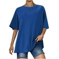 thumbnail image 1 of Mgmyaa Women's Oversized Short Sleeve T-Shirt Crew Neck Dolman Basic Pullover Shirt Blouses Loose Tops, 1 of 8