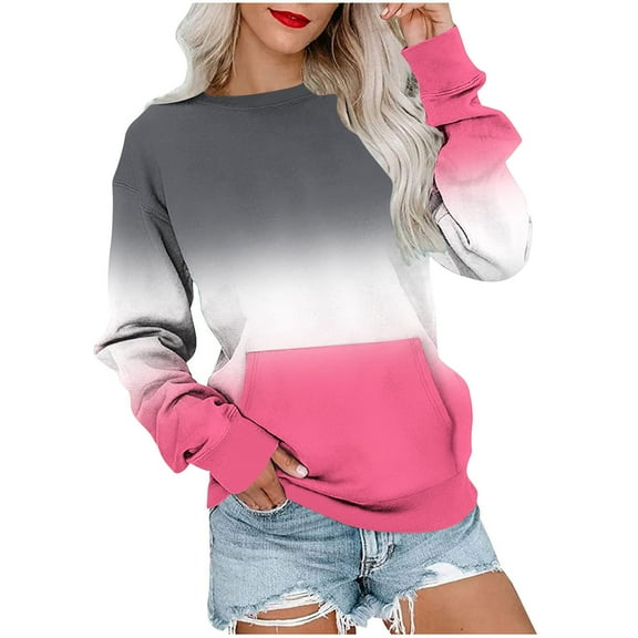 Mgmyaa Women's Oversized Sweatshirt Long Sleeve Crew Neck Pullover Casual Fall Tops with Pockets