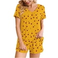 thumbnail image 1 of Mgmyaa Women's Pajama Set Printed V-Neck Sleep Shirt Short Sleeve Top with Pocket Shorts Nightwear Lounge Outfit Two-Piece Set, 1 of 7