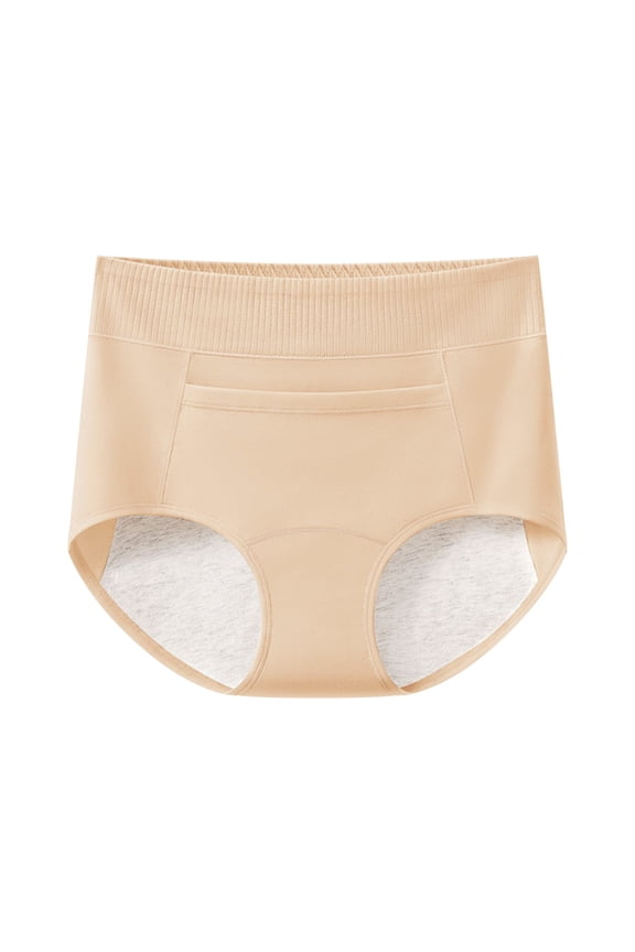 Women's Period Leak Proof Briefs with Pockets Soft Cotton Stretchy Mid Rise Lace Ladies Panties 4 Pack