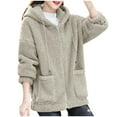 thumbnail image 1 of Mgmyaa Women's Plus Size Fleece-Lined Hooded Jacket Winter Thermal Long Sleeve Casual Zip Up Outwear, 1 of 3