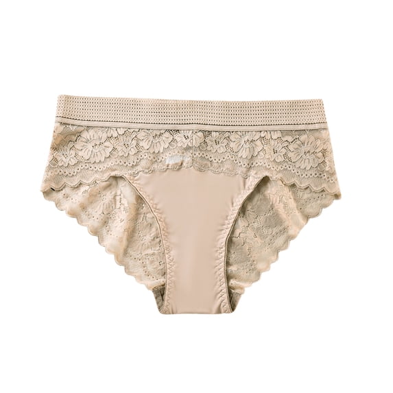 Mgmyaa Women's Plus Size High Waist Breathable Thin Thong Lace Breathable Seamless Underwear
