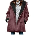 thumbnail image 1 of Mgmyaa Women's Plus Size Hooded Overcoat Winter Toggle Button Long Sleeve Casual Warm Jacket with Pockets, 1 of 5