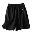 thumbnail image 1 of Mgmyaa Women's Plus Size Solid Casual Bermuda Shorts Elastic Waistband with Pockets and Relaxed Fit for Everyday Comfort and Mobility, 1 of 9