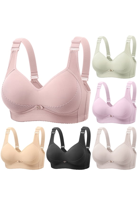 Women's Plus Size Wirefree Comfort Bra Breathable Thin Cup Strapless Gathered Support Bandeau Bralette Seamless Everyday Lounge Wear Lightweight Minimizer Design