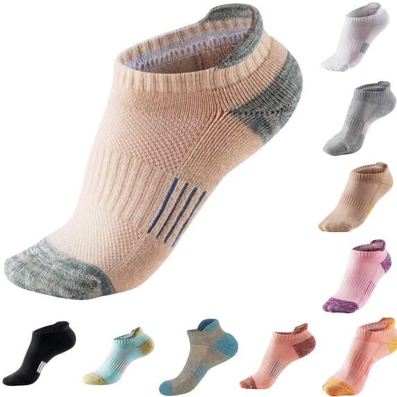 Mgmyaa Women's Pure Cotton Thick Warm Breathable Low Cut Athletic Socks Pack of 5
