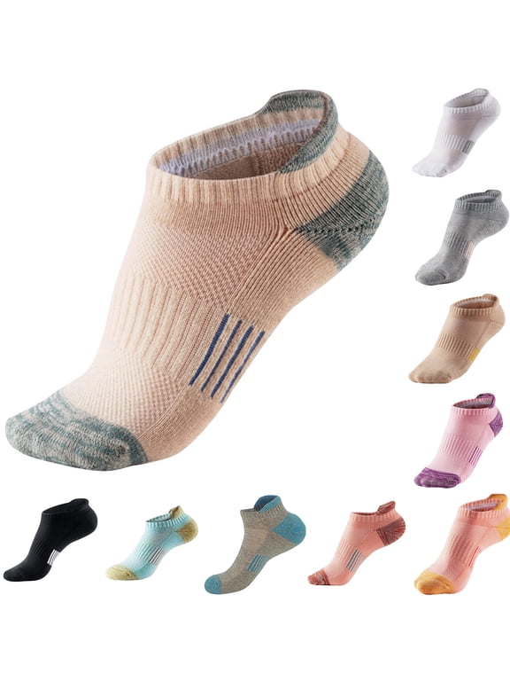 Women's Pure Cotton Thick Warm Breathable Low Cut Athletic Socks Pack of 5