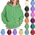 thumbnail image 1 of Mgmyaa Women's Raglan Sleeve Hoodie Long Sleeve Drawstring Hooded Top Casual Sweatshirt with Pockets, 1 of 8