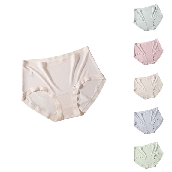 Mgmyaa Women's Soft Cotton Fresh Feel Briefs High Waist Stretchy Skin-Friendly Panties for Women 4 Pack