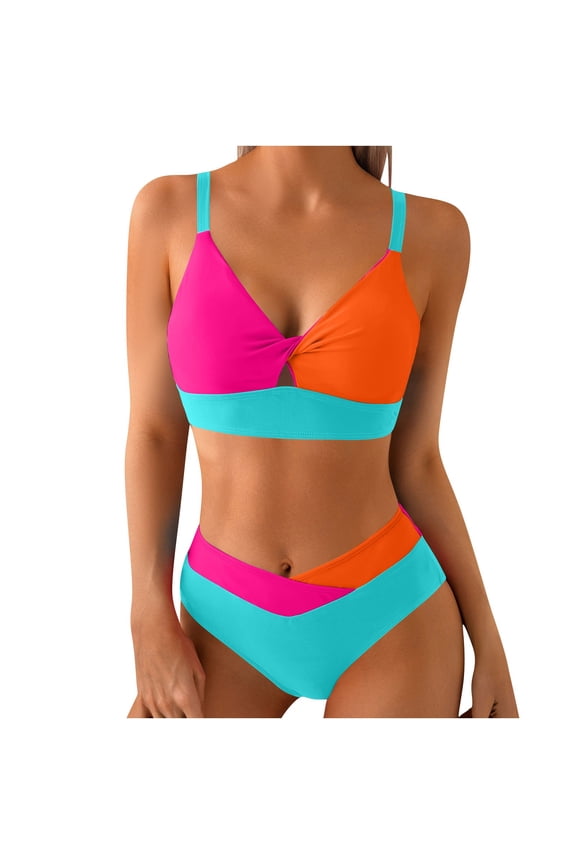 Women's Strapless Two Piece Bikini Swimsuit Set Fashion Backless Slimming Bathing Suit for Pool Beach Summer
