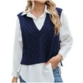 thumbnail image 1 of Mgmyaa Women's Sweater Vests Fashion Loose Solid Color V-neck Loose Sweater, 1 of 6