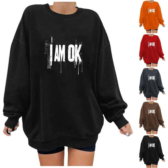 Mgmyaa Women's Sweatshirt Halloween Graphic Drop-Shoulder Crew Neck Long-Sleeve Tops Blouses