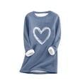 thumbnail image 1 of Mgmyaa Women's Thermal Fleece Long Sleeve Printed Base Layer Tops Winter Warm Loungewear Round Neck Fall Blouse Clothes, 1 of 3